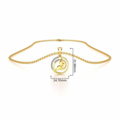 Divine Leaf Silver Pendant - Yellow Gold - Image 4