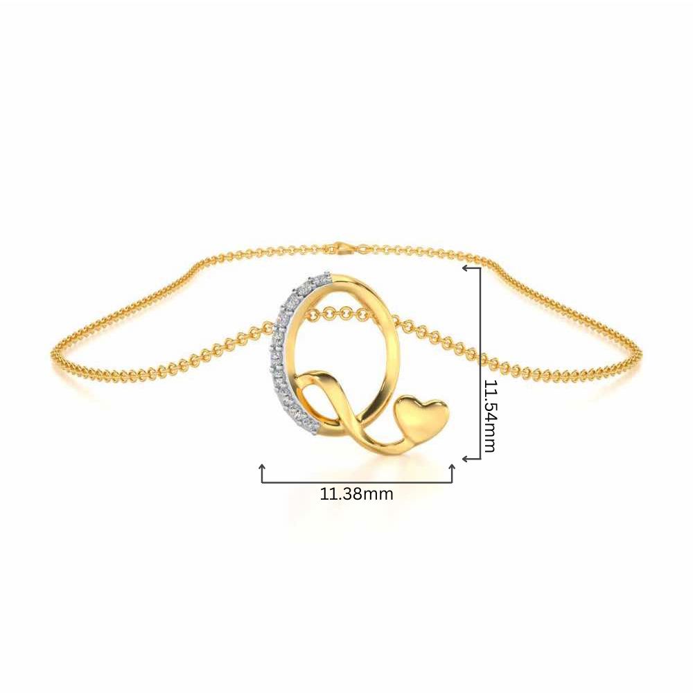 Lovely Q Silver Pendant - Yellow Gold - Image 4