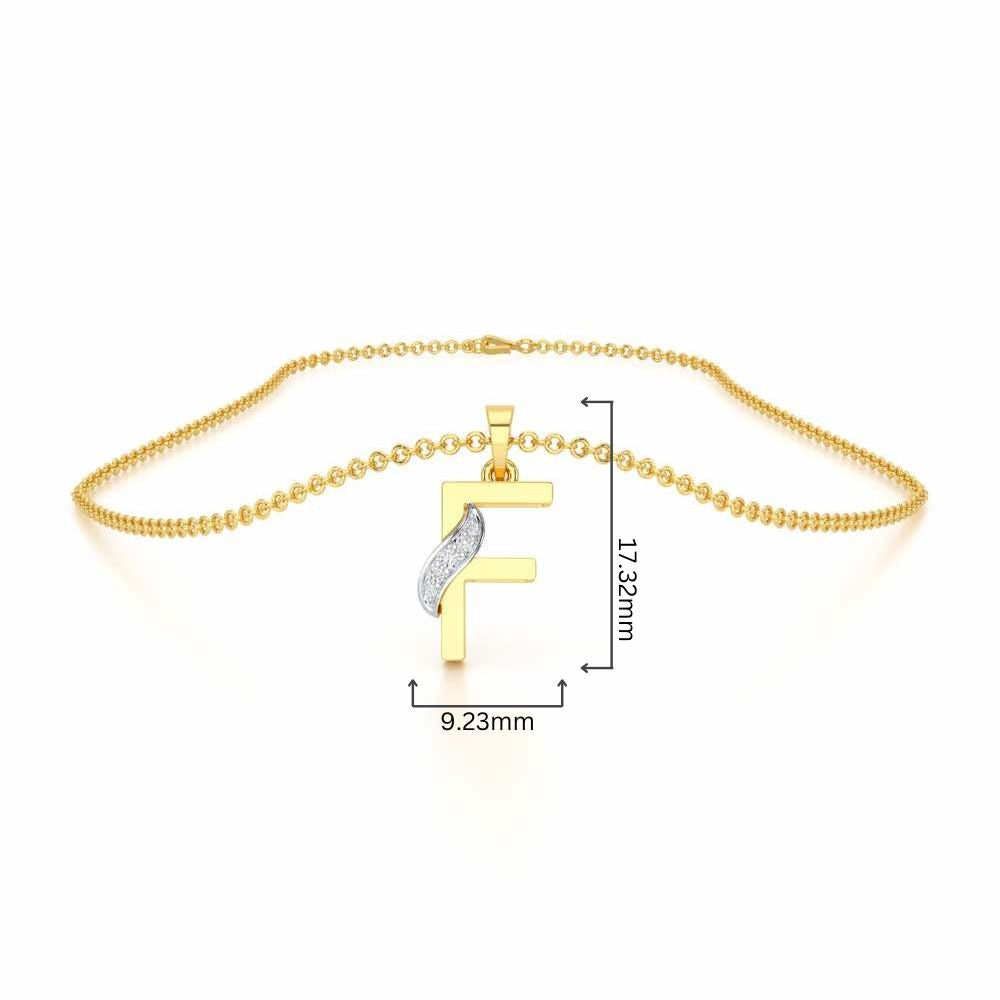 F-Spark Silver Pendant - Yellow Gold - Image 4