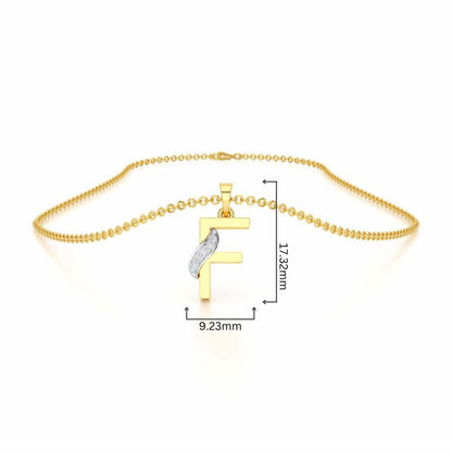 F-Spark Silver Pendant - Yellow Gold - Image 4