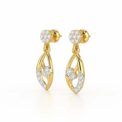 Flawless Epitome Dangler Silver Earrings - Yellow Gold - Image 3