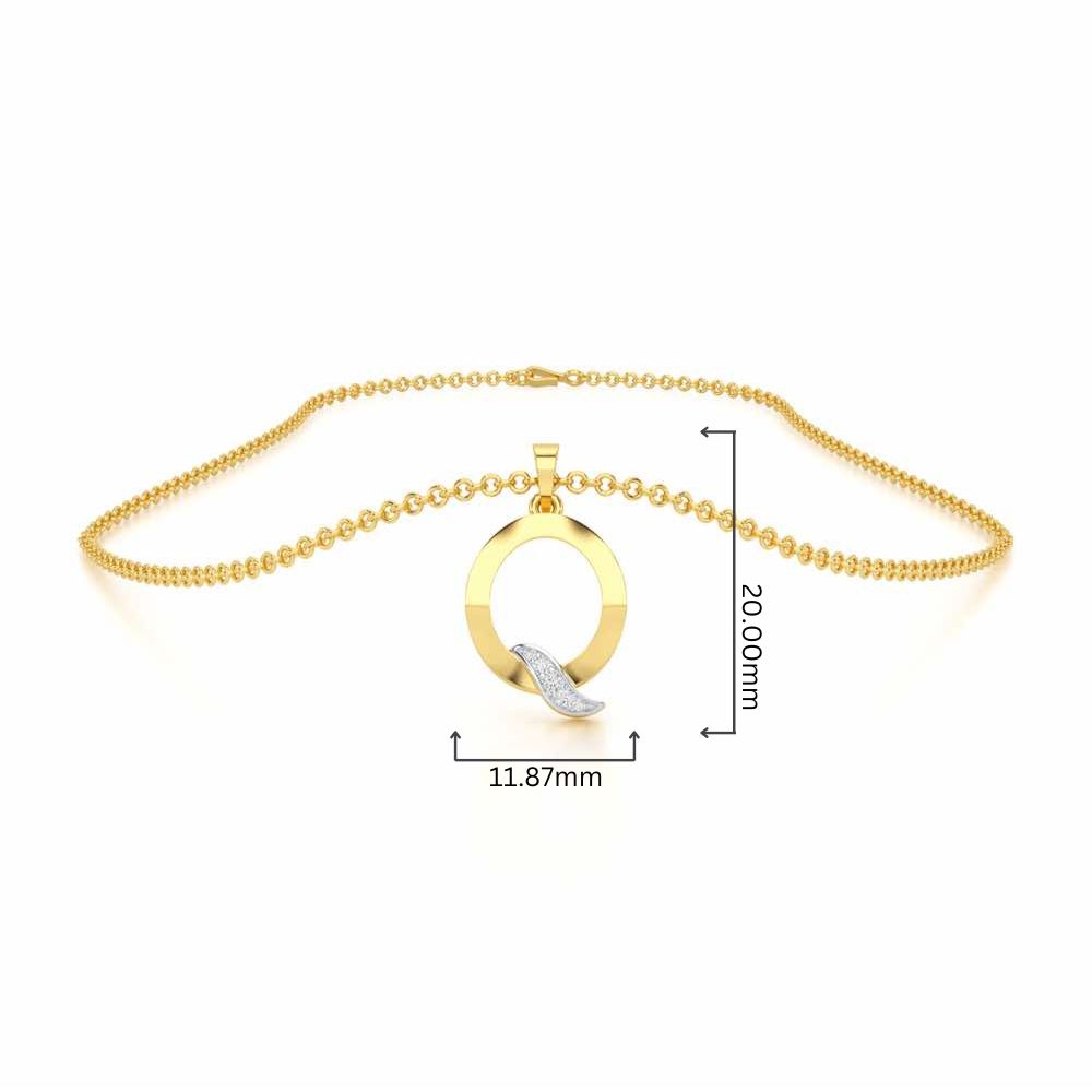 Q-Spark Silver Pendant - Yellow Gold - Image 4