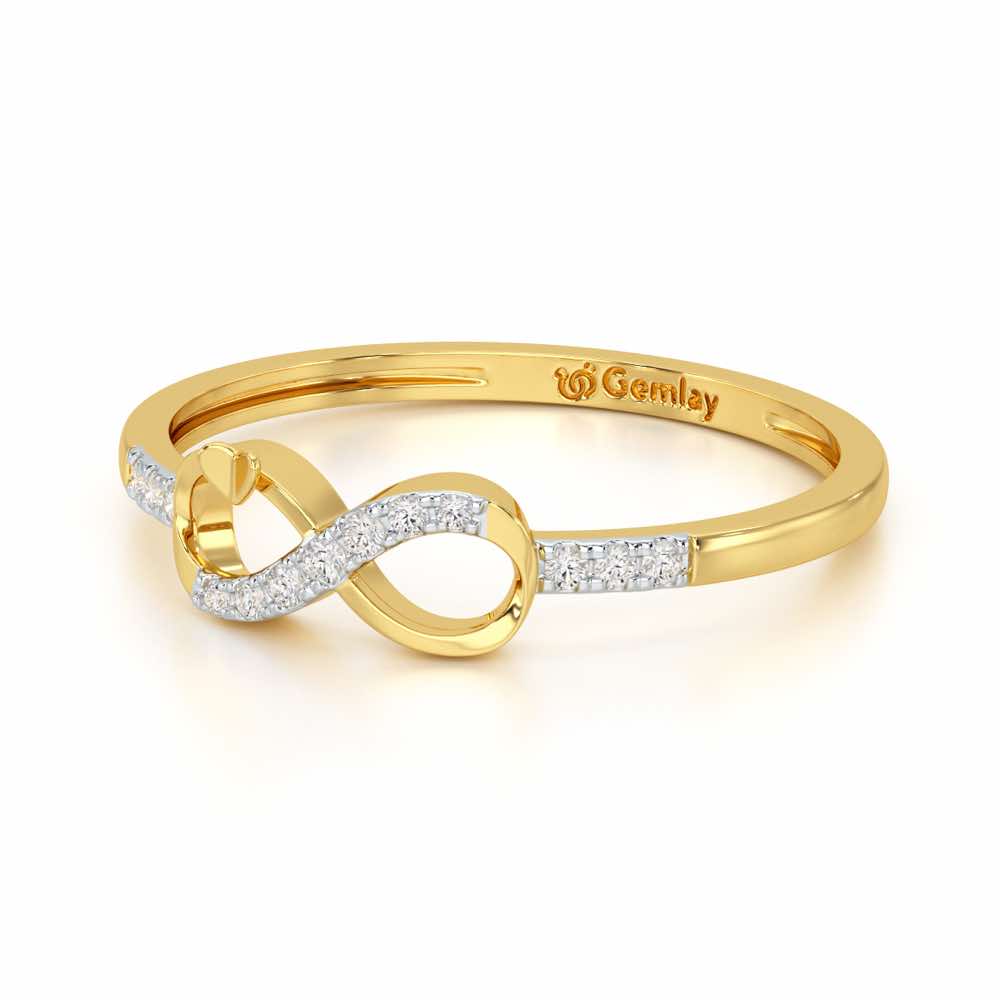 Eternity Silver Ring - Yellow Gold - Image 3