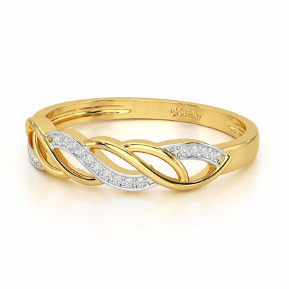 Wave World Silver Ring - Yellow Gold - Image 3