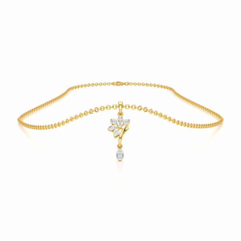 Dewdrop Radiance Silver Pendant - Yellow Gold - Image 3