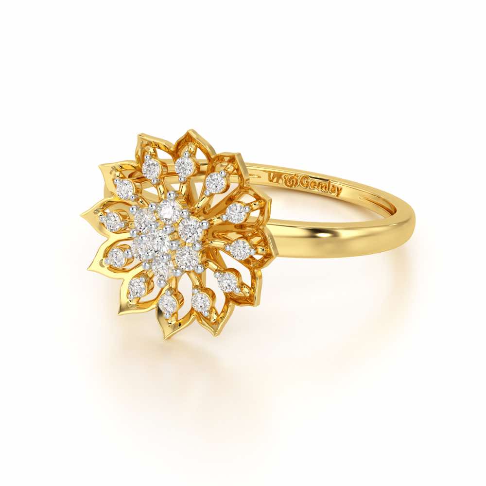 Earl Flora Silver Ring - Yellow Gold - Image 3