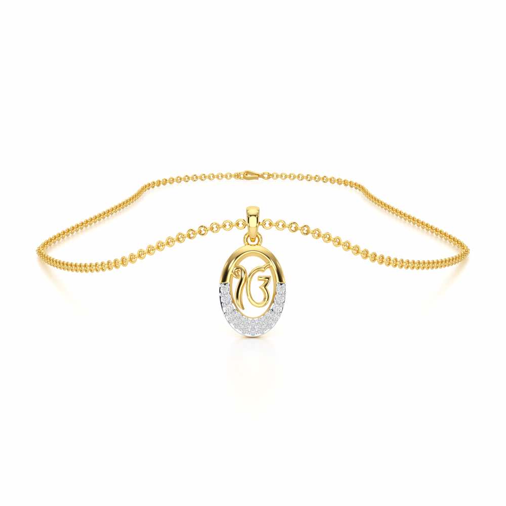 Onkar Shakti Silver Pendant - Yellow Gold - Image 3
