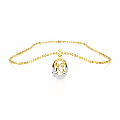 Onkar Shakti Silver Pendant - Yellow Gold - Image 3