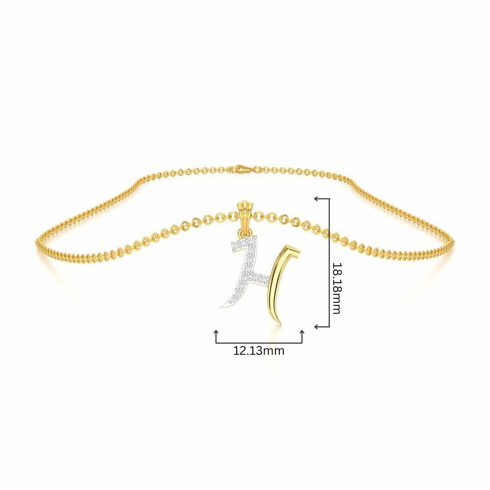 H-Luke Silver Pendant - Yellow Gold - Image 4