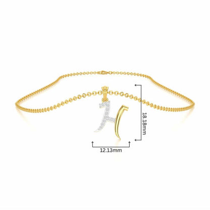 H-Luke Silver Pendant - Yellow Gold - Image 4