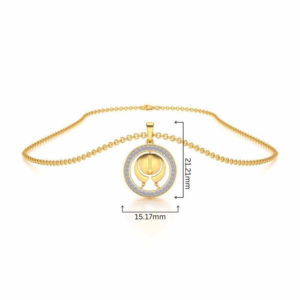 Ik Onkar Silver Pendant - Yellow Gold - Image 4