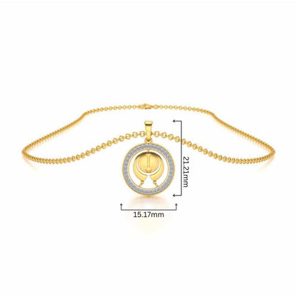 Ik Onkar Silver Pendant - Yellow Gold - Image 4