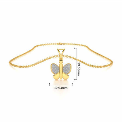 Butterfly Silver Pendant - Yellow Gold - Image 4