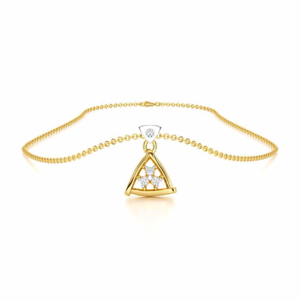Shimmer Delight Silver Pendant - Yellow Gold - Image 3
