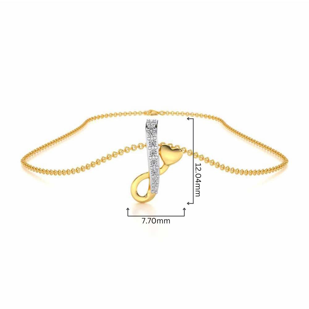 Lovely I Silver Pendant - Yellow Gold - Image 4