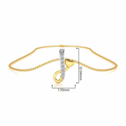 Lovely I Silver Pendant - Yellow Gold - Image 4