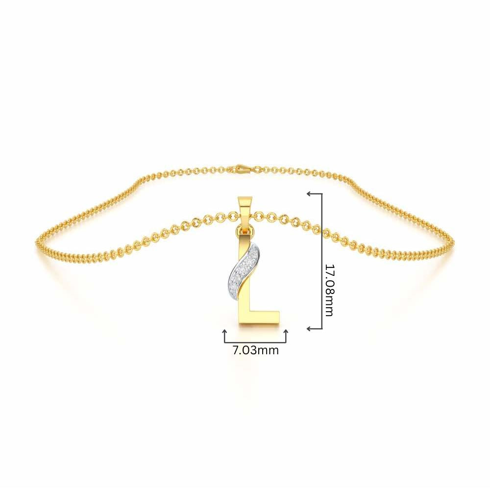 L-Spark Silver Pendant - Yellow Gold - Image 4