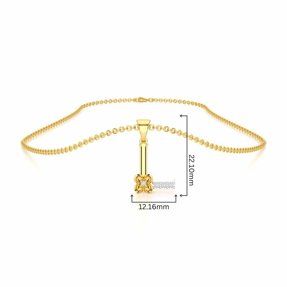 L-Glint Silver Pendant - Yellow Gold - Image 4