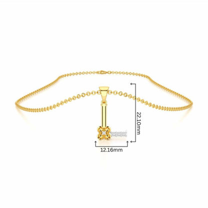 L-Glint Silver Pendant - Yellow Gold - Image 4