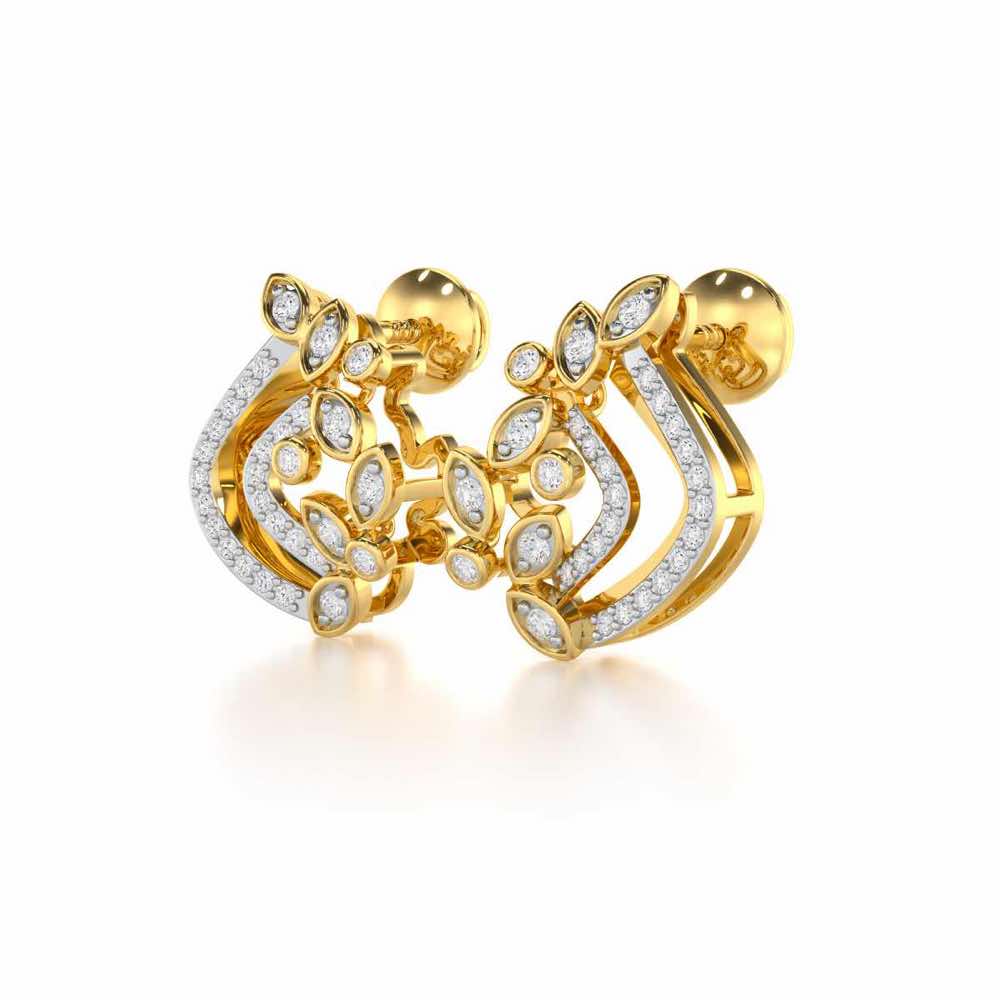 Melodic Bliss Silver Earrings - Yellow Gold - Image 3