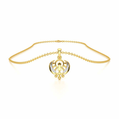 Khalsa Divine Silver Pendant - Yellow Gold - Image 3