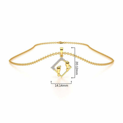 Framed Feet Silver Pendant - Yellow Gold - Image 4