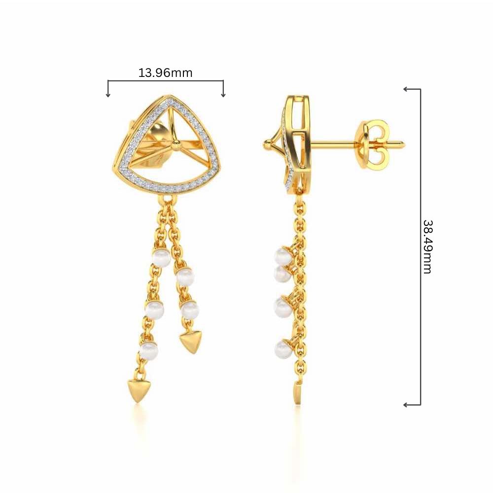 Amulet Silver Dangler Earrings - Yellow Gold - Image 4