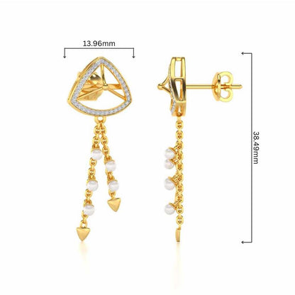 Amulet Silver Dangler Earrings - Yellow Gold - Image 4