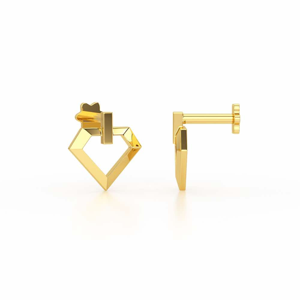 Silver Whispers Earrings - Yellow Gold - Image 4
