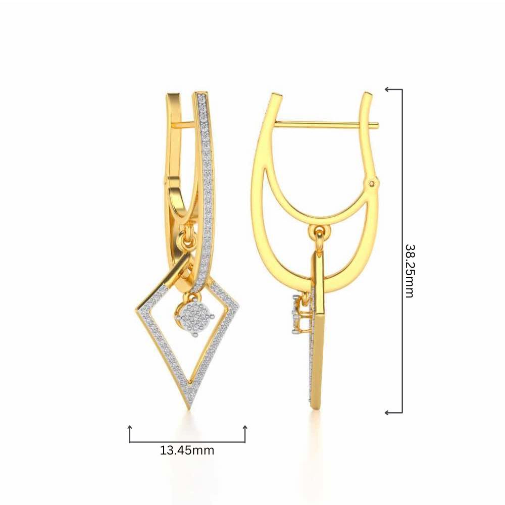 Pointed Arrow Drops Earrings - Yellow Gold - Image 4