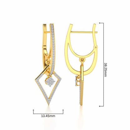 Pointed Arrow Drops Earrings - Yellow Gold - Image 4