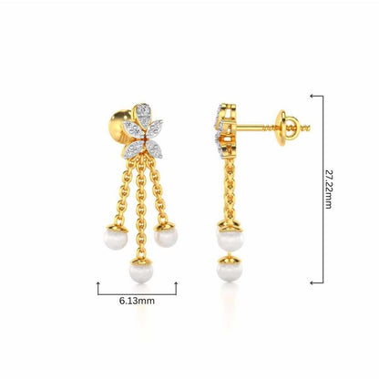 Penelope Silver Dangler Earrings - Yellow Gold - Image 4