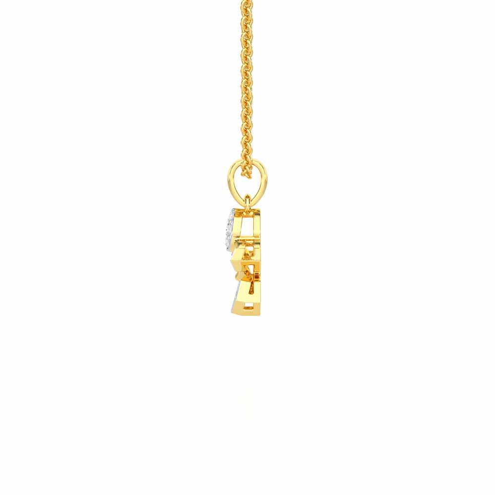 Luxe Halo Silver Pendant - Yellow Gold - Image 4