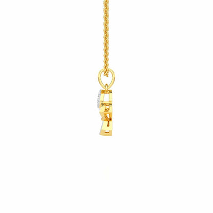 Luxe Halo Silver Pendant - Yellow Gold - Image 4