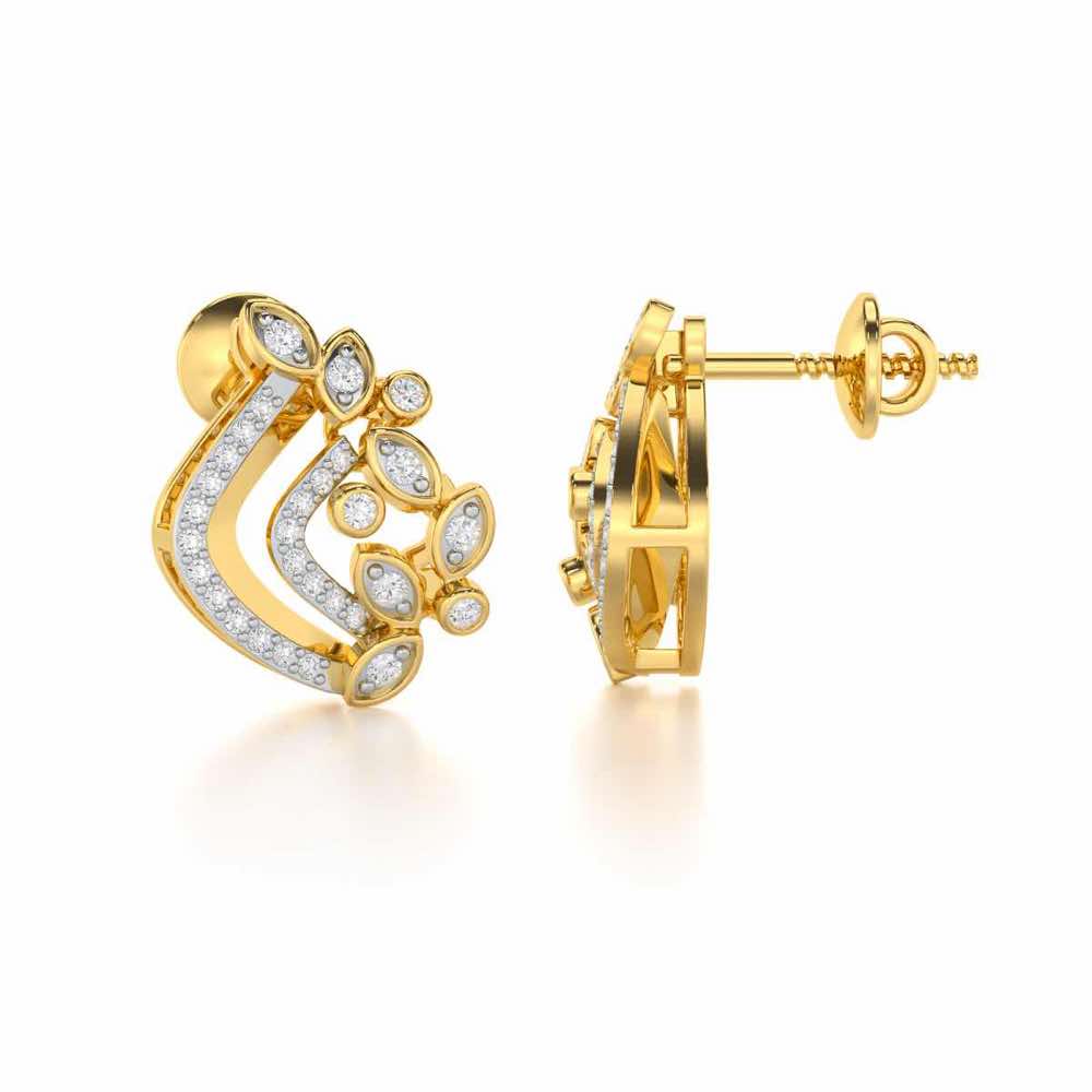 Melodic Bliss Silver Earrings - Yellow Gold - Image 4