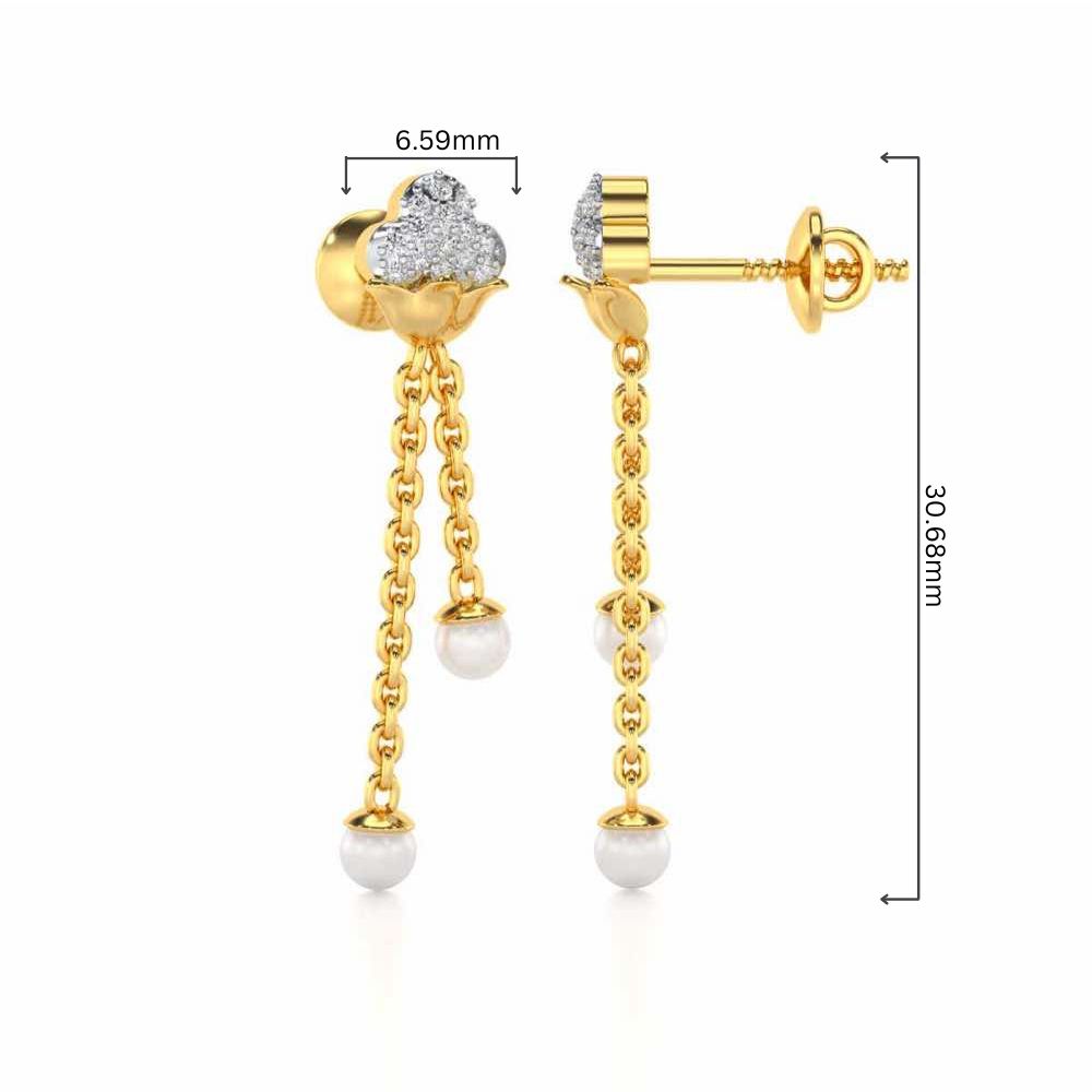 Cloud Silver Dangler Earrings - Yellow Gold - Image 4