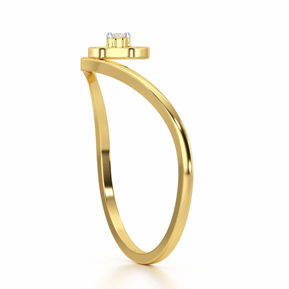 Vertical Eye Silver Ring - Yellow Gold - Image 4