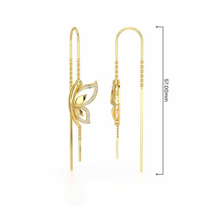 Solo-Fly Silver Dangler Earrings - Yellow Gold - Image 4