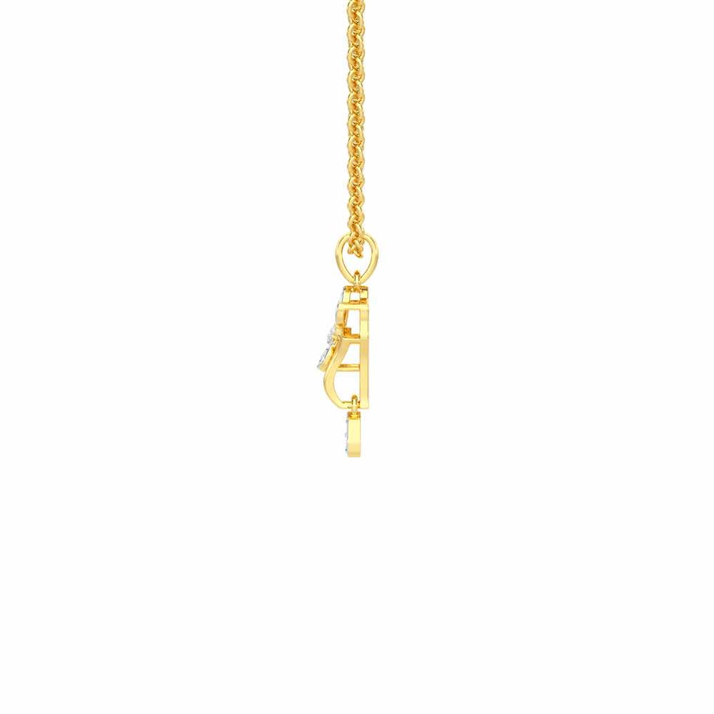 Dewdrop Radiance Silver Pendant - Yellow Gold - Image 4