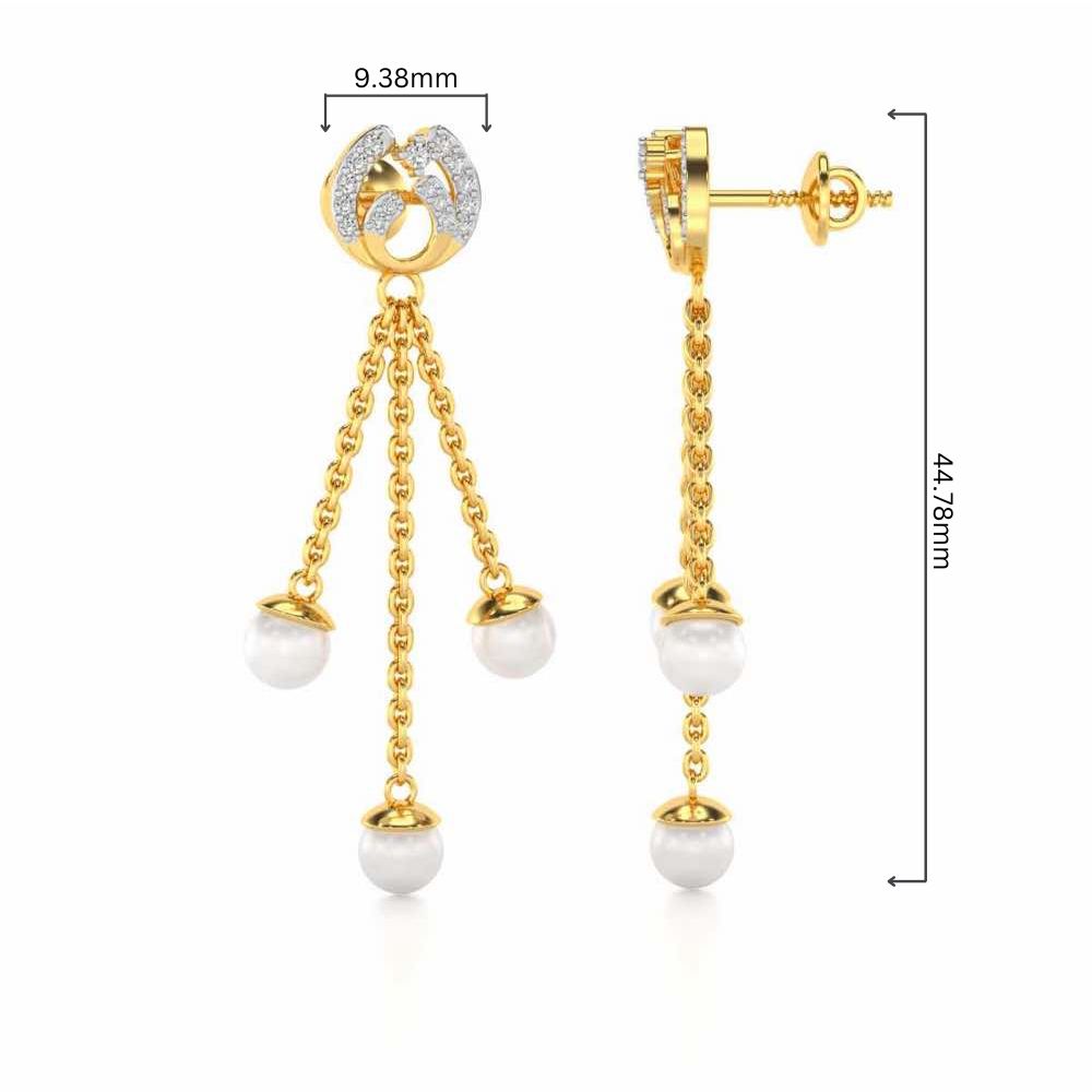 Universe Silver Dangler Earrings - Yellow Gold - Image 4