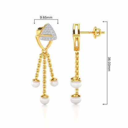 Unite Silver Dangler Earrings - Yellow Gold - Image 4