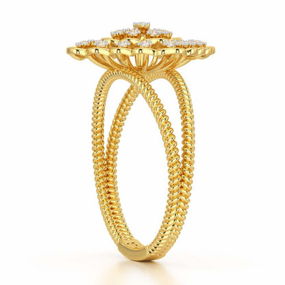 Zeppelin Glow Silver Ring - Yellow Gold - Image 4