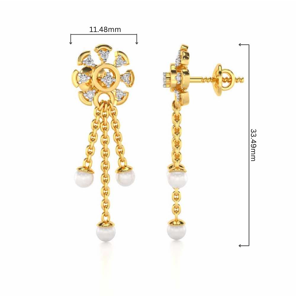 ShAlly Silver Dangler Earrings - Yellow Gold - Image 4