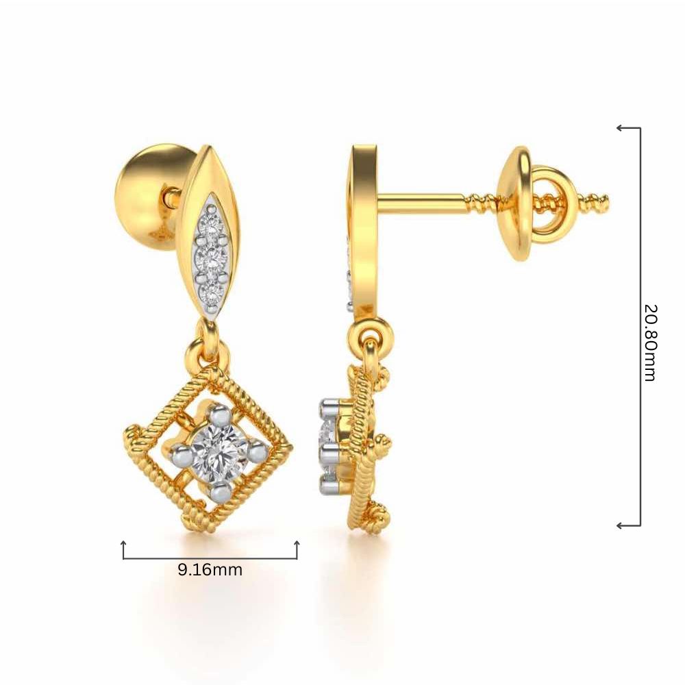 Tinsel Drop Earrings - Yellow Gold - Image 4