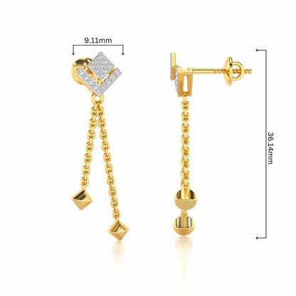 Posh Silver Dangler Earrings - Yellow Gold - Image 4