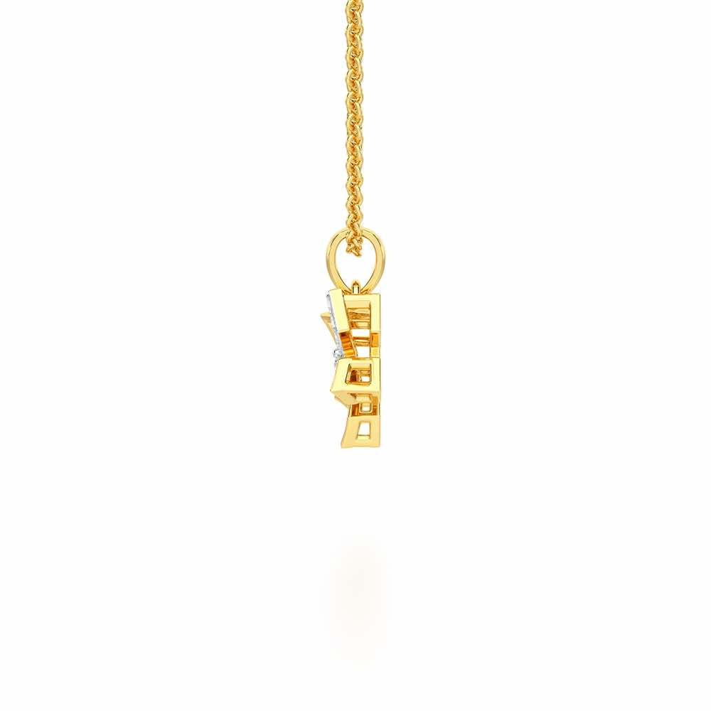 Floral radiance Silver Pendant - Yellow Gold - Image 4