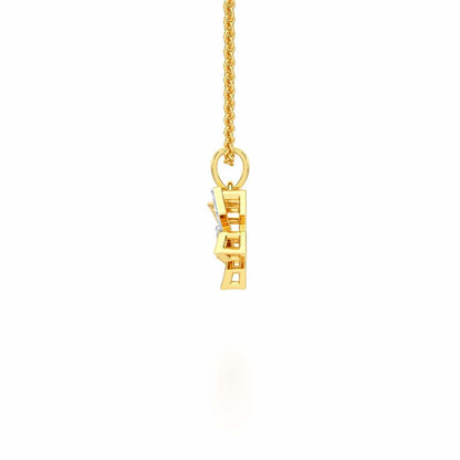 Floral radiance Silver Pendant - Yellow Gold - Image 4