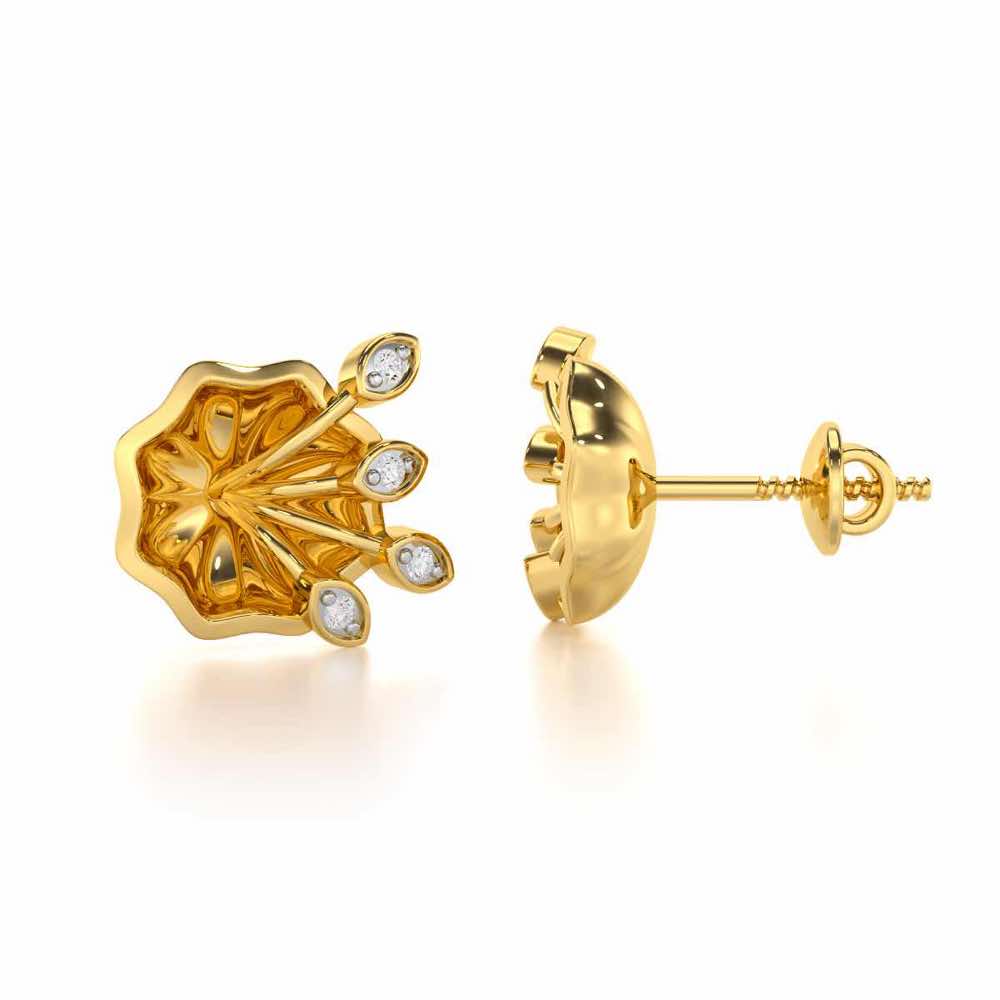 Vibrant Twigs Silver Earrings - Yellow Gold - Image 4