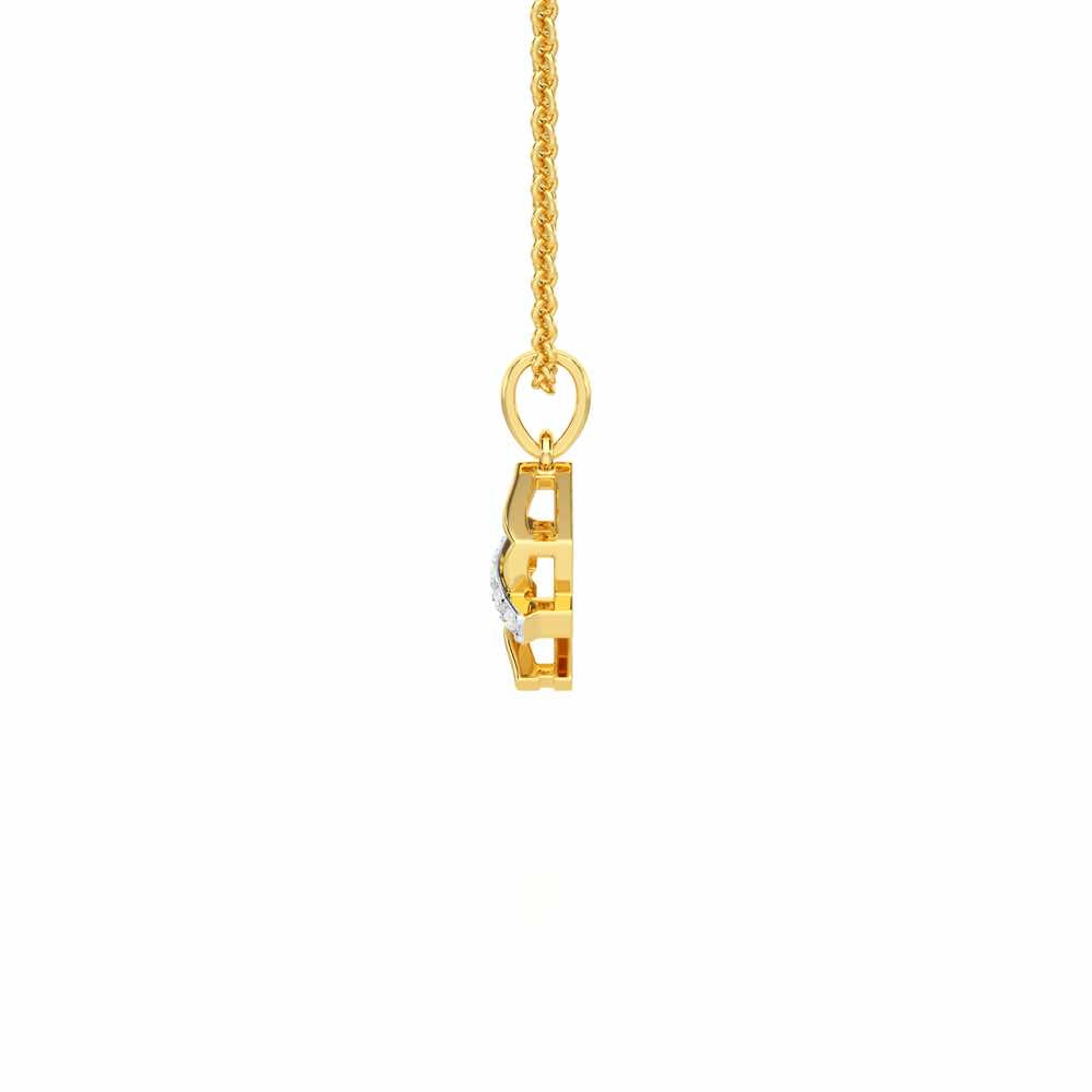 Subtle Spark Silver Pendant - Yellow Gold - Image 4