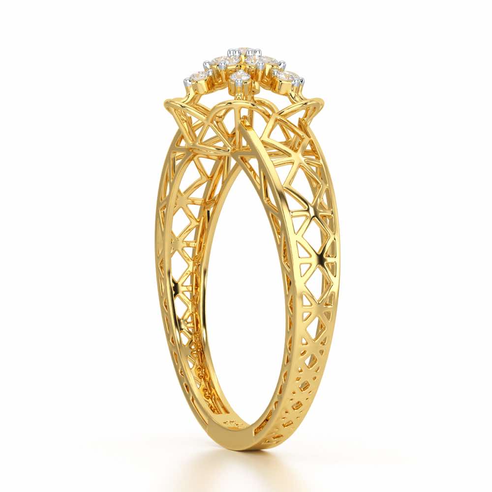 Graceful Yana Silver Ring - Yellow Gold - Image 4